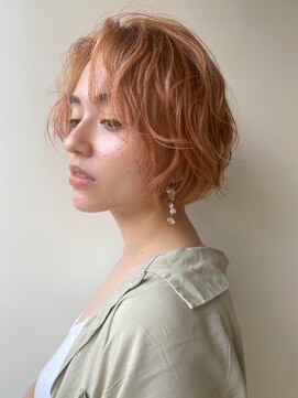 ガレージ バイ グリーン 原宿 表参道(Garage by green) 【loki】ボブ×オレンジベージュ