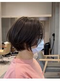 脱白髪染め ショートボブ