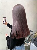 【大平優香】くすみピンクカラーブリーチなし吉祥寺顔まわり前髪