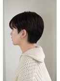 大人可愛い◎20代30代40代前髪パーマ黒髪グレーベージュショート