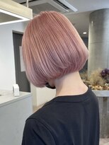 ハイトーンボブミルクティーベージュピンクベージュダブルカラー
