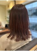 透明感チェスナットブラウン/髪質改善カラー/艶髪ミディアム