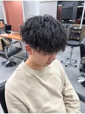 ツイストスパイラルメンズマッシュメンズパーマツーブロック