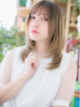 カバーヘア ブリス 戸田公園西口店(COVER HAIR bliss) 外国人風ハイトーンカラーくびれセミディc6戸田公園20代30代40代