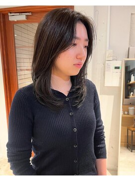 コフィー バイ メルト 吉祥寺(cofy by melt) 【松本咲花】フェイスレイヤーカット韓国ヘアオリーブベージュ