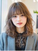 くびれヘア ハイライトカラー アプリコットオレンジ 夏
