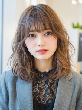 クラン 横浜(Clanc) くびれヘア ハイライトカラー アプリコットオレンジ 夏