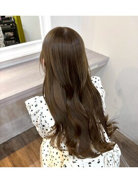 ノー バイ イオエ 西梅田(no. by ioe) ブリーチなしカラー/髪質改善/ミルクティーベージュ/小顔ヘア