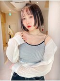 ショート ボブ インナーカラー 韓国風5619