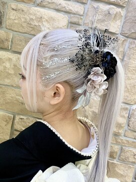 ゼストソエル(ZEST soell) ハイトーン　ポニーアレンジ　成人式　振袖【立川/soell/水島】