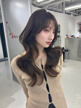 ハピネス 梅田茶屋町店(HAPPINESS) 韓国ヘア/レイヤーカット/顔周り/ブリーチなしオリーブベージュ