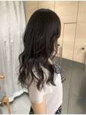 グレージュ/透明感カラー/韓国風/ゆるふわウェーブ/小顔/暗髪