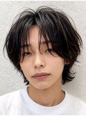 新宿ショートウルフレイヤー×ニュアンスパーマ