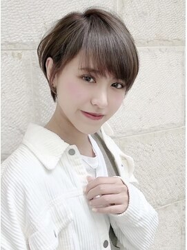ギンザカミノア 熊谷店(GINZA CAMINOIA) 大人可愛い20代30代40代黒髪前下がりショートボブ丸みショート