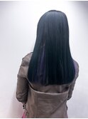インナーカラー　ブリーチなしダブルカラー　ラベンダー　ブルー