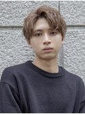 波巻きハイライト束感ツーブロックマッシュパーマ