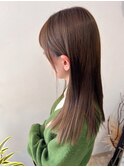 ナチュラルパールベージュ透明感ストレートロングヘア20代30代