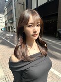 前髪あり韓国カール髪質改善姫カットセミディシアーカラー