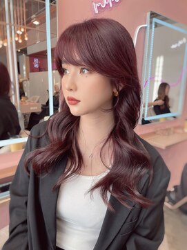 ウィクシーミミ 栄矢場町店(wixy mimi) 大人気の顔周りレイヤーとボルドーカラー