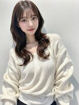 アース 日吉店(HAIR&MAKE EARTH)&nbsp;艶感★シースルーバング】韓国 髪型 大人可愛いウェーブ巻き髪
