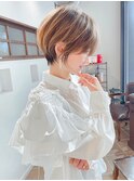30代40代50代耳かけショート前髪なしハンサムショートカット