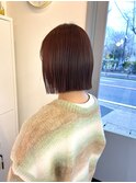 暖色ブラウン×ボブ