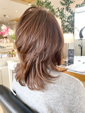 ユウヘアー 滝ノ水店(U Hair) 【U Hair】動きのあるミディアムウルフ◎20代30代40代レイヤー