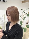 ミルクティーベージュ、ボブ