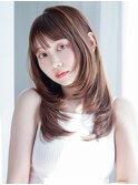 くびれヘアロングウルフレイヤー韓国ヘア顔周りレイヤー_F0142