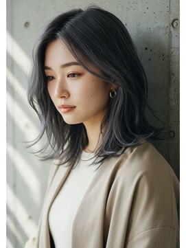 フルショウ 苦楽園店(FURUSHO) チャコールグレー/ハッシュカット/ミディアムレイヤーカット