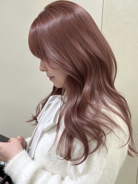 アイトーキョーエス 渋谷(AI TOKYO S) ブリーチなしダブルカラーストロベリーミルクティーレイヤー前髪