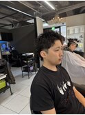 スパイキーショート　ピンパーマ　メンズパーマ　海老名　眉毛