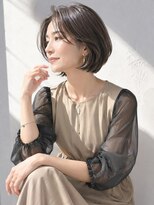 アッシュ 学芸大学店(Ash)&nbsp;グラボブ/大人女性/グレージュ/白髪ぼかし/脱白髪染め
