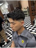 リバースセンターパートニュアンスパーマニュアンスウルフダウ T