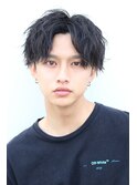 センターパートツイストミックスパーマ