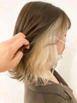 ヘッズ 本八幡店(HEADS)&nbsp;マロンベージュ　ニュアンスマッシュ　チラ見せカラー