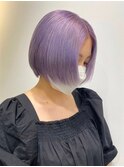 ダブルカラーラベンダーベージュカラーケアブリーチハイトーン