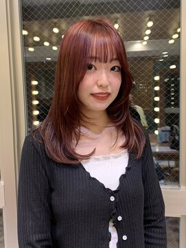 ロンドエニカ 大宮(Lond enika) ハイレイヤー ウルフヘア 韓国風ヘア 暖色【大宮美容室】