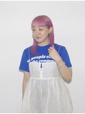 10代20代ブリーチサラ艶ロングデザインカラープラムピンク