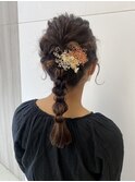 編みおろし×シニヨン×三つ編み×心斎橋結婚式大人気
