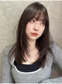 韓国ヘアーハッシュカットレイヤーカットグレージュブリーチ無し