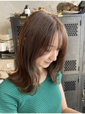 マロンベージュカラー×くびれロングレイヤー20代30代