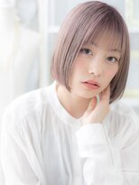 モッズヘア 越谷(mod's hair)&nbsp;小顔ミルクティーピンク切りっぱなしボブディh3越谷10代20代30代