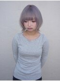 レイヤーボブ/ホワイトミルクティー「ブリーチ/宇都宮」
