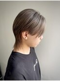 メンズウルフ×グレージュカラー