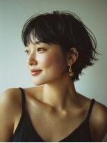 ヒマル 学芸大学(Himaru)&nbsp;大人女性/ヘアセット黒髪/ボブルフ/ネビージュ/小顔/ワンレン