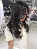 dark brown×layer cut