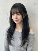 小顔韓国風レイヤーロング