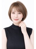 三好市40代小顔見え丸みショート艶髪