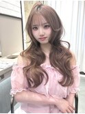 韓国ヘア/レイヤーカット/前髪/顔まわり/ミルクティーブロンド